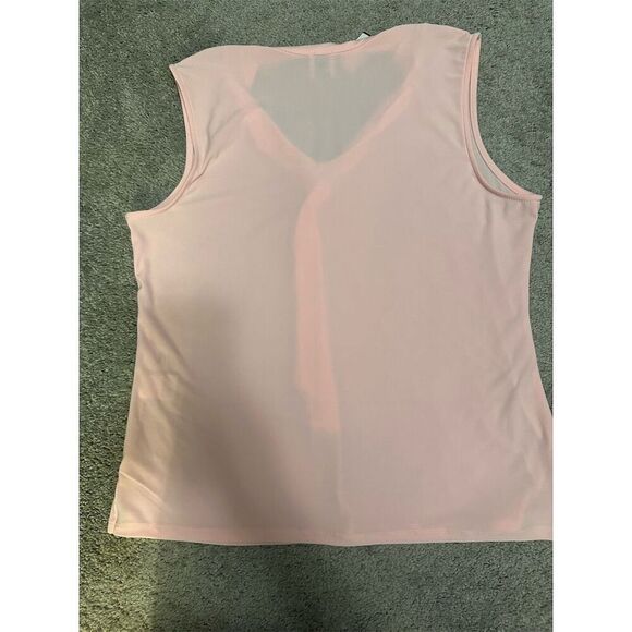 Anne Klein Women's Sleeveless V-Neck Blouse Pink Size M - Picture 2 of 10